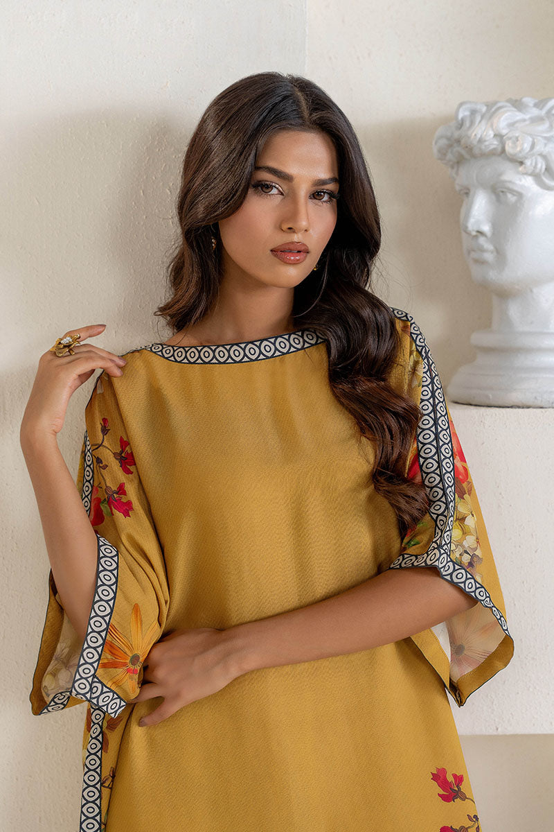 Cross Stitch | Exclusive Pret | Marigold Muse Printed Silk Shirt, image 4