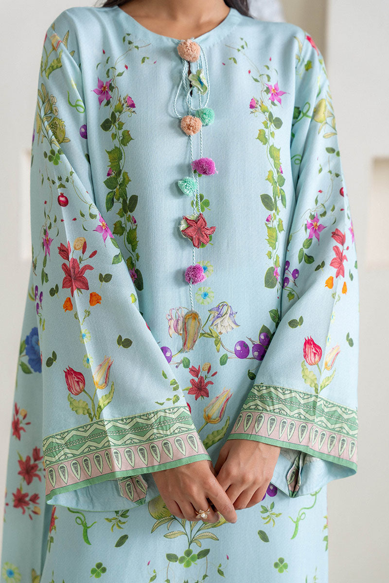 Cross Stitch | Exclusive Pret | Ocean Mist Printed Silk Shirt-2