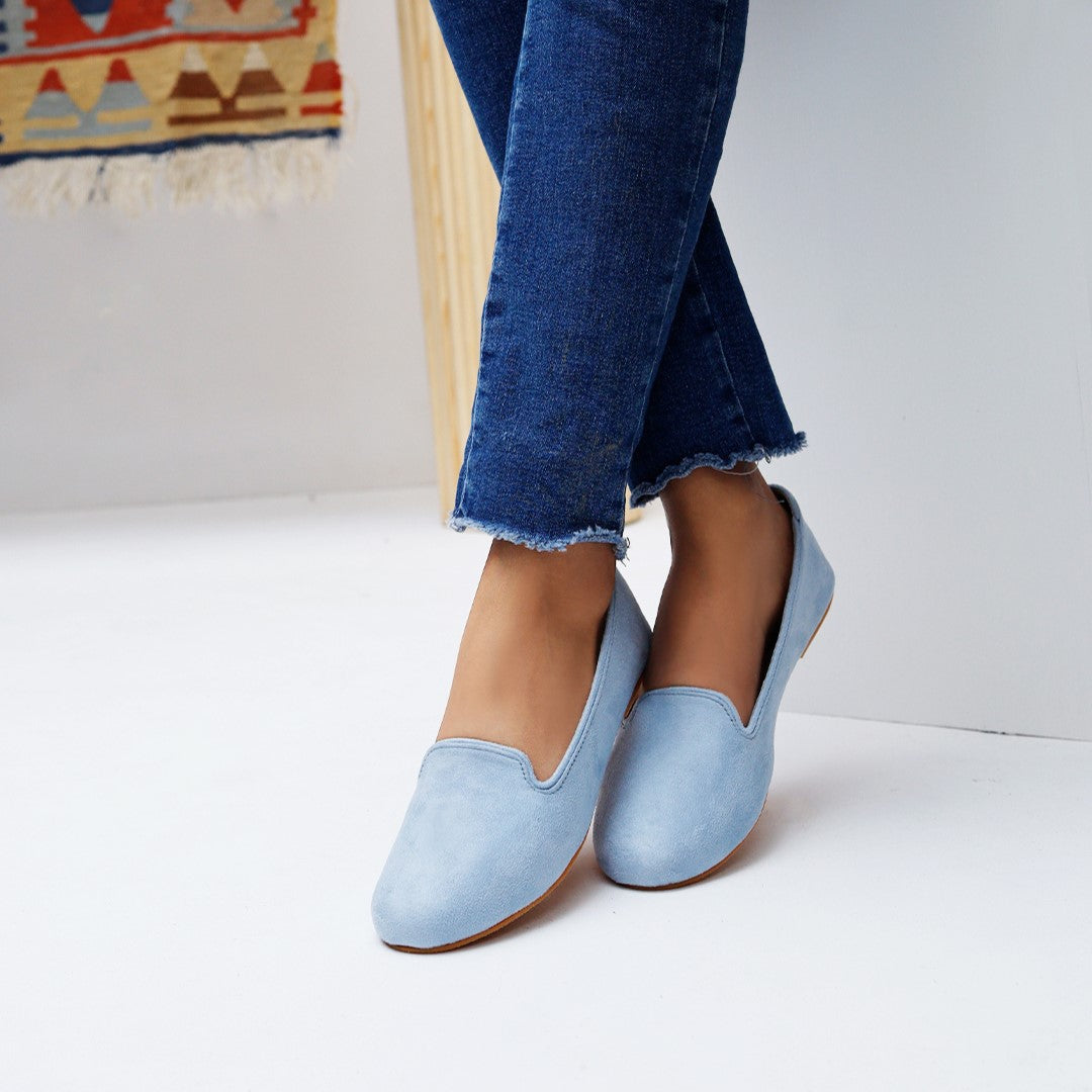 Ice Blue Loafers by House of Maryam - House of Maryam