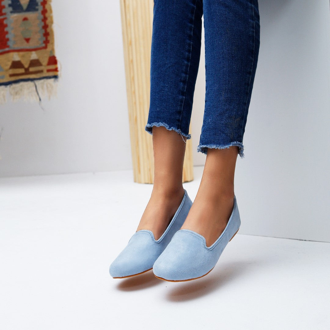 Ice Blue Loafers by House of Maryam - House of Maryam