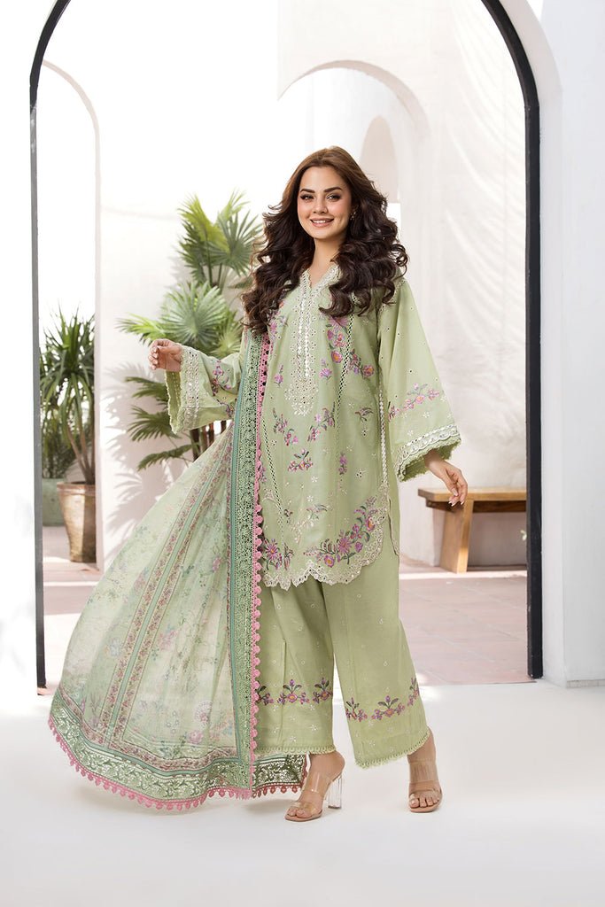 Sobia Nazir | Vital Lawn 25 | 1A-Brand:Sobia Nazir-Type:Ladies Clothes-Mint-Lawn-House of Maryam- Buy in UK, USA