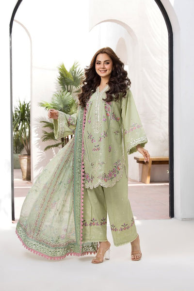 Sobia Nazir | Vital Lawn 25 | 1A-Brand:Sobia Nazir-Type:Ladies Clothes-Mint-Lawn-House of Maryam- Buy in UK, USA