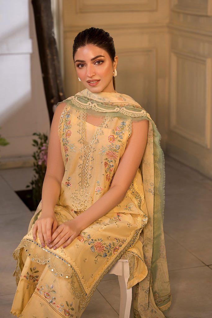 Sobia Nazir | Vital Lawn 25 | 1B-Brand:Sobia Nazir-Type:Ladies Clothes-Beige-Lawn-House of Maryam- Buy in UK, USA