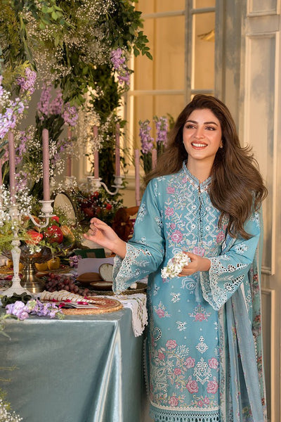 Sobia Nazir | Vital Lawn 25 | 3A-Brand:Sobia Nazir-Type:Ladies Clothes-Sky Blue-Lawn-House of Maryam- Buy in UK, USA