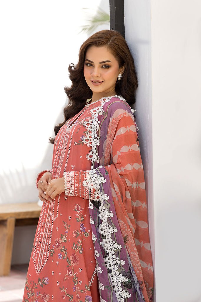 Sobia Nazir | Vital Lawn 25 | 4A-Brand:Sobia Nazir-Type:Ladies Clothes-Pinkish Orange-Lawn-House of Maryam- Buy in UK, USA