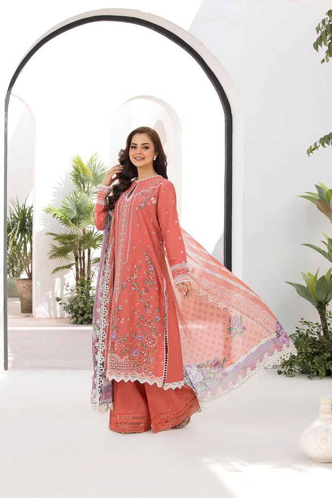Sobia Nazir | Vital Lawn 25 | 4A-Brand:Sobia Nazir-Type:Ladies Clothes-Pinkish Orange-Lawn-House of Maryam- Buy in UK, USA