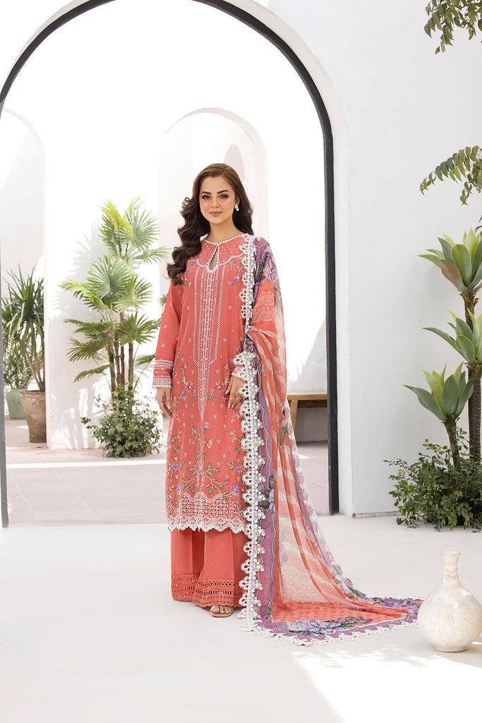 Sobia Nazir | Vital Lawn 25 | 4A-Brand:Sobia Nazir-Type:Ladies Clothes-Pinkish Orange-Lawn-House of Maryam- Buy in UK, USA