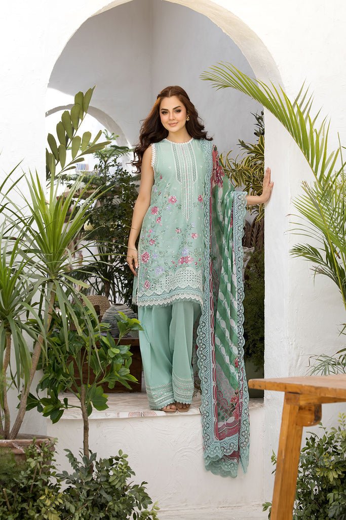 Sobia Nazir | Vital Lawn 25 | 4B-Brand:Sobia Nazir-Type:Ladies Clothes-Ice Blue-Lawn-House of Maryam- Buy in UK, USA