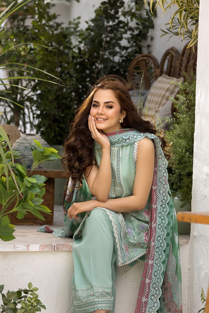 Sobia Nazir | Vital Lawn 25 | 4B-Brand:Sobia Nazir-Type:Ladies Clothes-Ice Blue-Lawn-House of Maryam- Buy in UK, USA