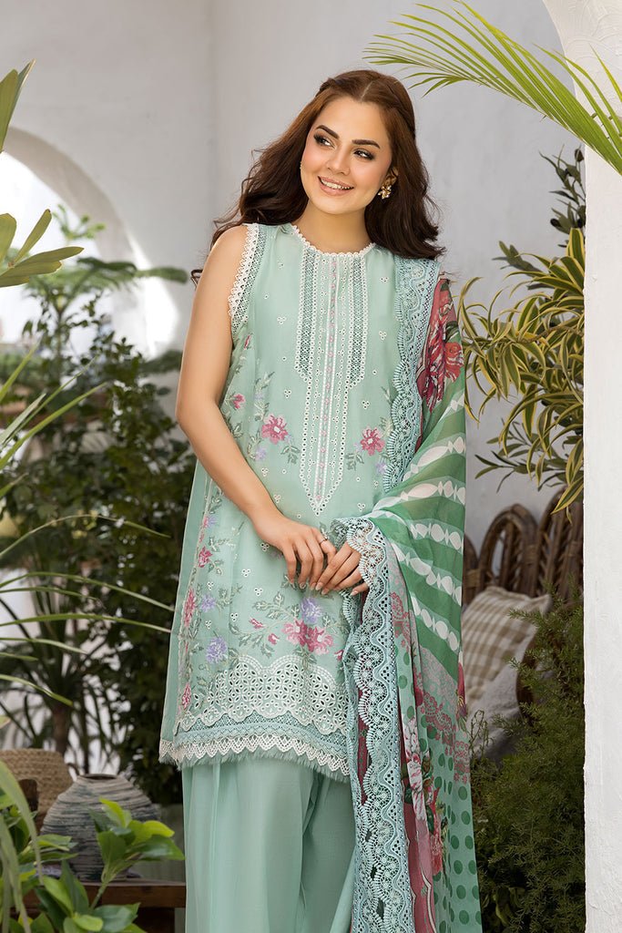 Sobia Nazir | Vital Lawn 25 | 4B-Brand:Sobia Nazir-Type:Ladies Clothes-Ice Blue-Lawn-House of Maryam- Buy in UK, USA