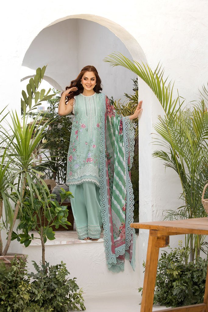 Sobia Nazir | Vital Lawn 25 | 4B-Brand:Sobia Nazir-Type:Ladies Clothes-Ice Blue-Lawn-House of Maryam- Buy in UK, USA