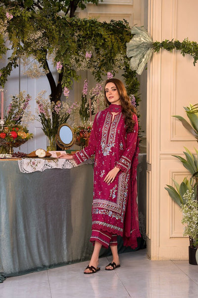 Sobia Nazir | Vital Lawn 25 | 7B-Brand:Sobia Nazir-Type:Ladies Clothes-Maroon-Lawn-House of Maryam- Buy in UK, USA