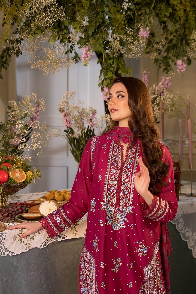 Sobia Nazir | Vital Lawn 25 | 7B-Brand:Sobia Nazir-Type:Ladies Clothes-Maroon-Lawn-House of Maryam- Buy in UK, USA