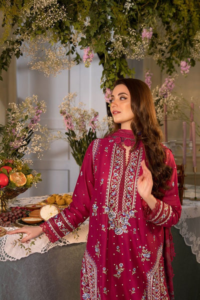 Sobia Nazir | Vital Lawn 25 | 7B-Brand:Sobia Nazir-Type:Ladies Clothes-Maroon-Lawn-House of Maryam- Buy in UK, USA