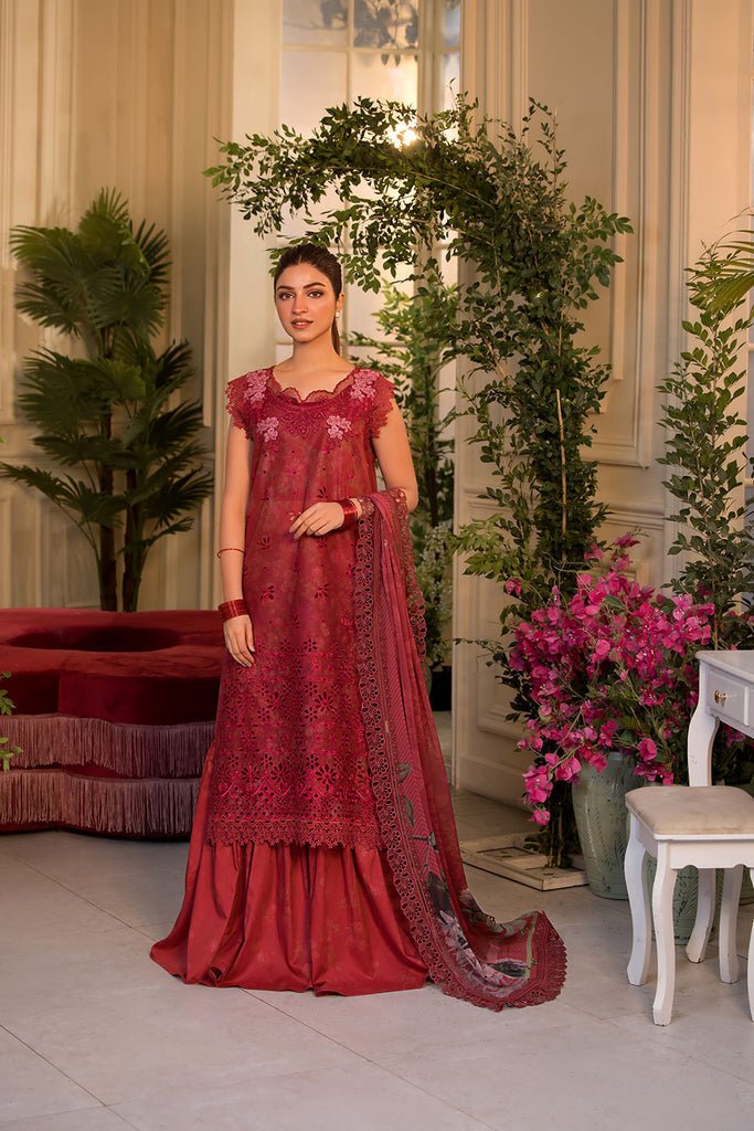 Sobia Nazir | Vital Lawn 25 | 8B-Brand:Sobia Nazir-Type:Ladies Clothes-Red-Lawn-House of Maryam- Buy in UK, USA