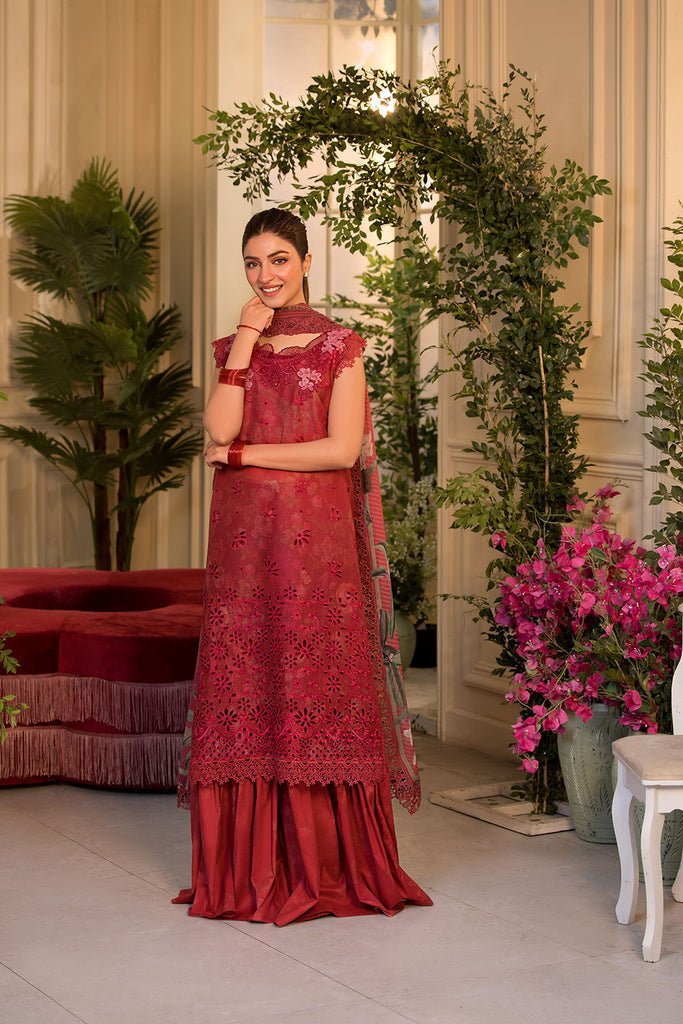 Sobia Nazir | Vital Lawn 25 | 8B-Brand:Sobia Nazir-Type:Ladies Clothes-Red-Lawn-House of Maryam- Buy in UK, USA