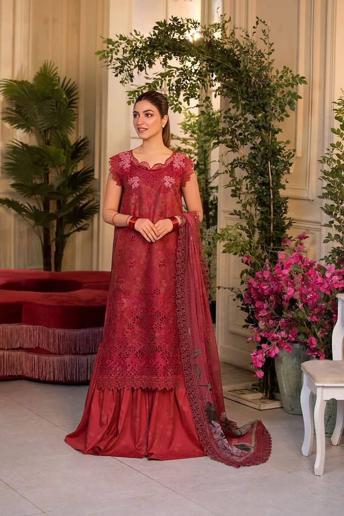 Sobia Nazir | Vital Lawn 25 | 8B-Brand:Sobia Nazir-Type:Ladies Clothes-Red-Lawn-House of Maryam- Buy in UK, USA