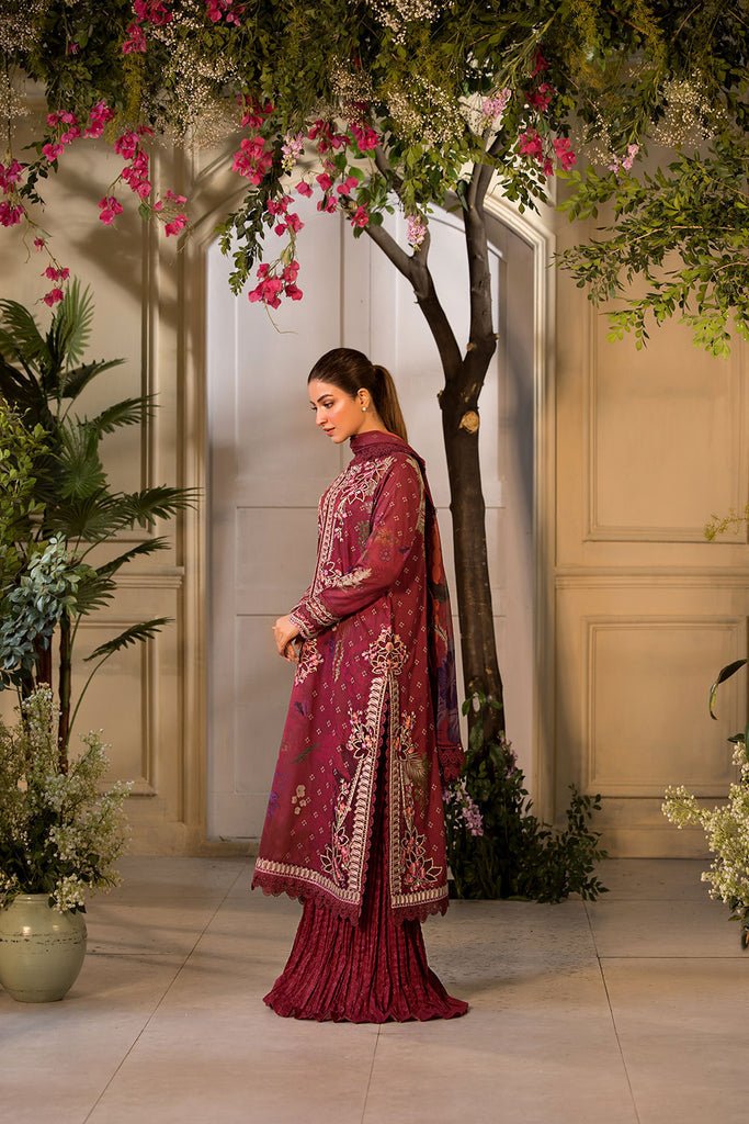 Sobia Nazir | Vital Lawn 25 | 9A-Brand:Sobia Nazir-Type:Ladies Clothes-Maroon-Lawn-House of Maryam- Buy in UK, USA