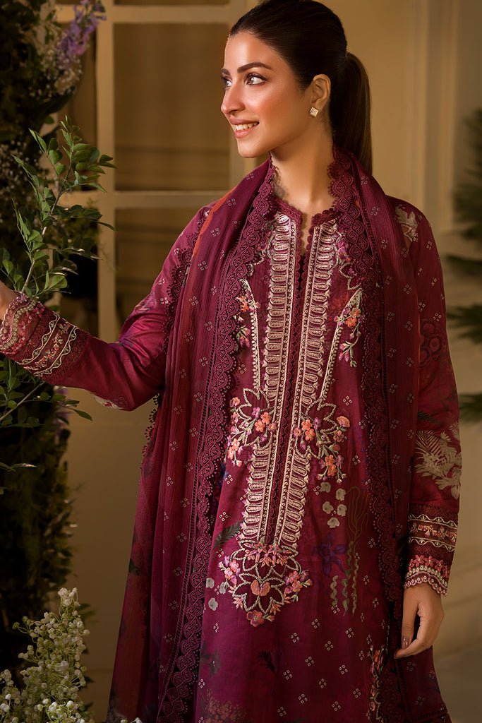 Sobia Nazir | Vital Lawn 25 | 9A-Brand:Sobia Nazir-Type:Ladies Clothes-Maroon-Lawn-House of Maryam- Buy in UK, USA