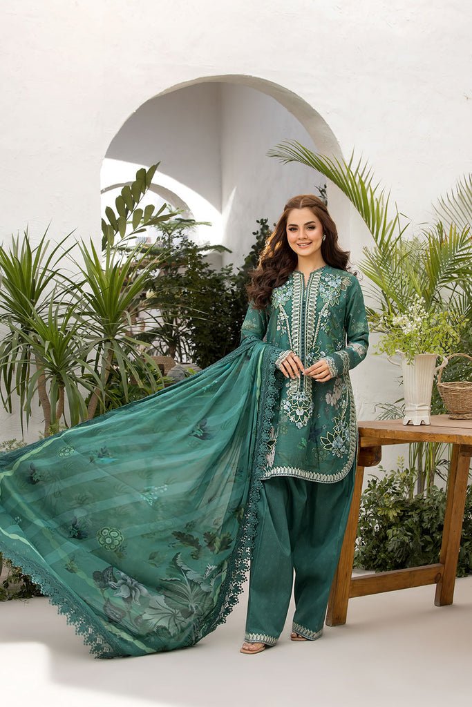 Sobia Nazir | Vital Lawn 25 | 9B-Brand:Sobia Nazir-Type:Ladies Clothes-Teal Green-Lawn-House of Maryam- Buy in UK, USA