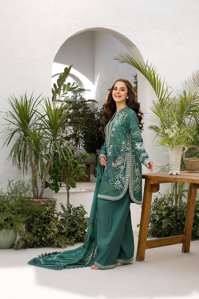 Sobia Nazir | Vital Lawn 25 | 9B-Brand:Sobia Nazir-Type:Ladies Clothes-Teal Green-Lawn-House of Maryam- Buy in UK, USA