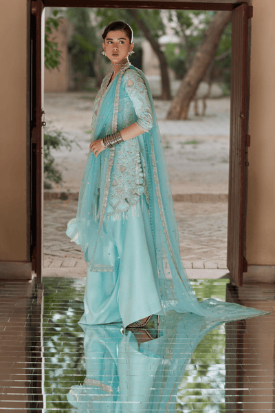 Soraya Aks soft blue chanderi silk suit, photo 6
