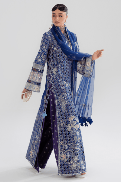 Soraya Évara deep blue double layered silk suit, photo 2