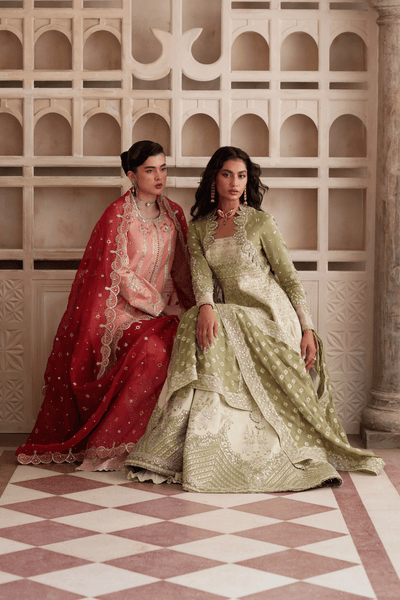 Soraya Lehr olive and cream peshwas and lehenga, photo 6