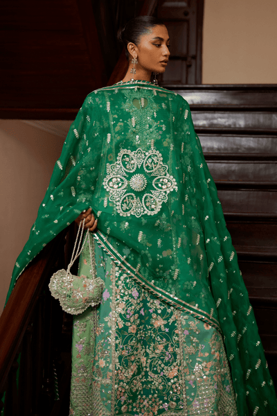 Soraya Sorelle green panelled shirt and lehenga, photo 3