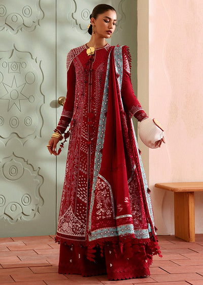 Suffuse | Eid Lawn 25 | INEESA-Brand:Suffuse-Type:Ladies Clothes-Red-Organza-House of Maryam- Buy in UK, USA