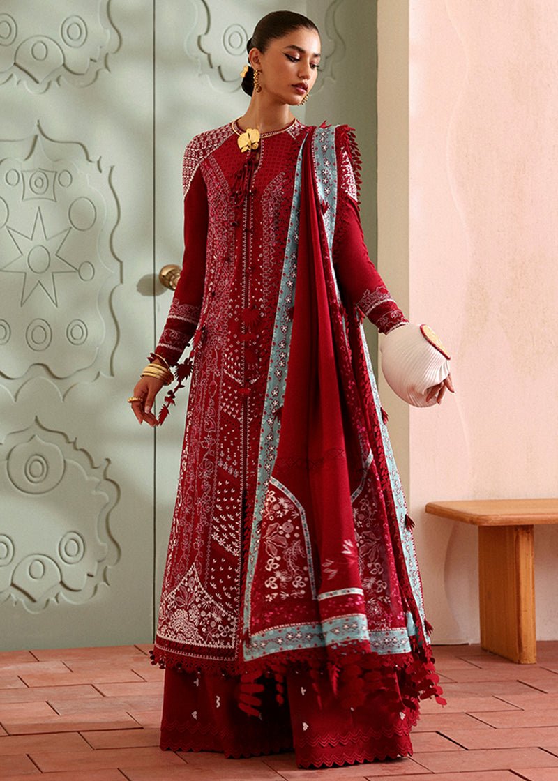 Suffuse | Eid Lawn 25 | INEESA-Brand:Suffuse-Type:Ladies Clothes-Red-Organza-House of Maryam- Buy in UK, USA