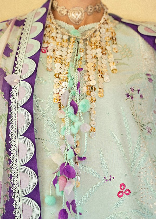 Suffuse | Eid Lawn 25 | LARA-Brand:Suffuse-Type:Ladies Clothes-Mint Green-Organza-House of Maryam- Buy in UK, USA