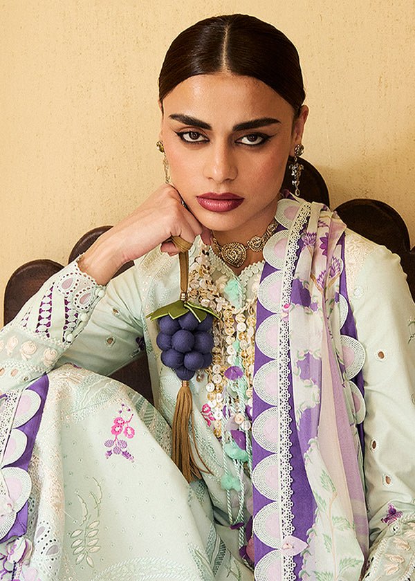 Suffuse | Eid Lawn 25 | LARA-Brand:Suffuse-Type:Ladies Clothes-Mint Green-Organza-House of Maryam- Buy in UK, USA