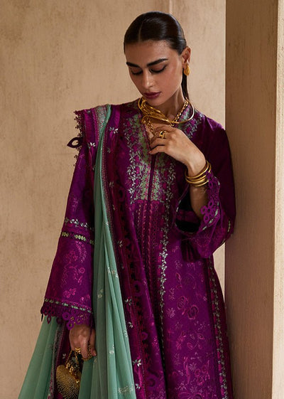 Suffuse | Eid Lawn 25 | OIRA-Brand:Suffuse-Type:Ladies Clothes-Plum-Organza-House of Maryam- Buy in UK, USA
