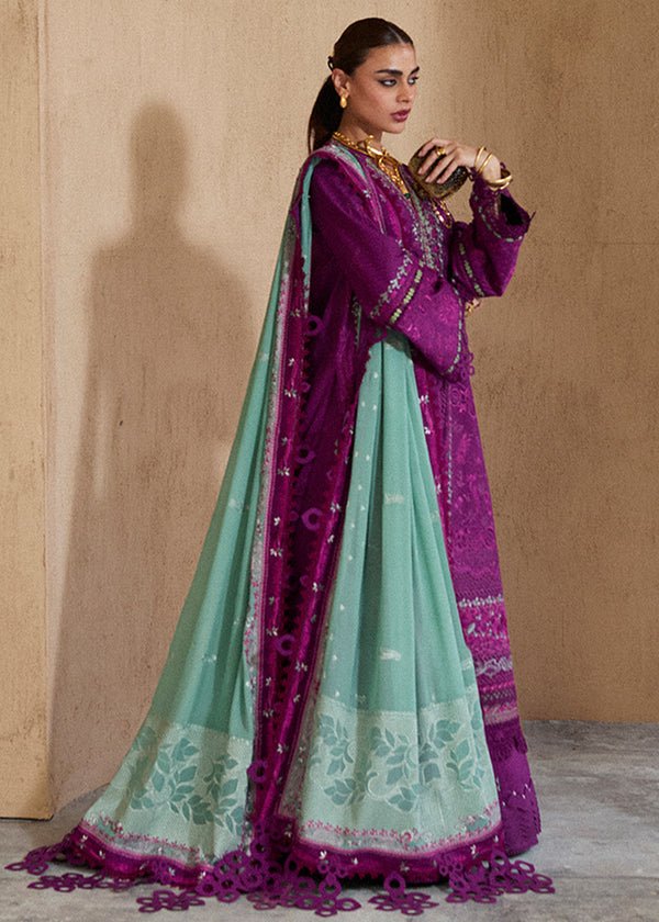 Suffuse | Eid Lawn 25 | OIRA-Brand:Suffuse-Type:Ladies Clothes-Plum-Organza-House of Maryam- Buy in UK, USA