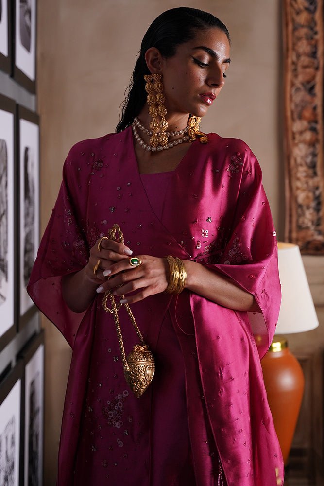 Suffuse Ilsa french pink tissue silk kaftan and pants, photo 5