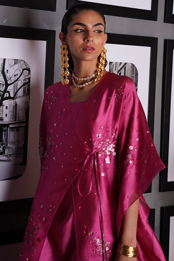 Suffuse Ilsa french pink tissue silk kaftan and pants, photo 3