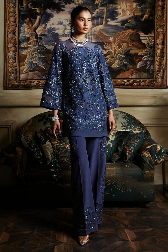 Suffuse | Luxury Pret 24 | IRINA-Brand:Suffuse-Type:Ladies Clothes-Cobalt Blue-Organza-House of Maryam- Buy in UK, USA