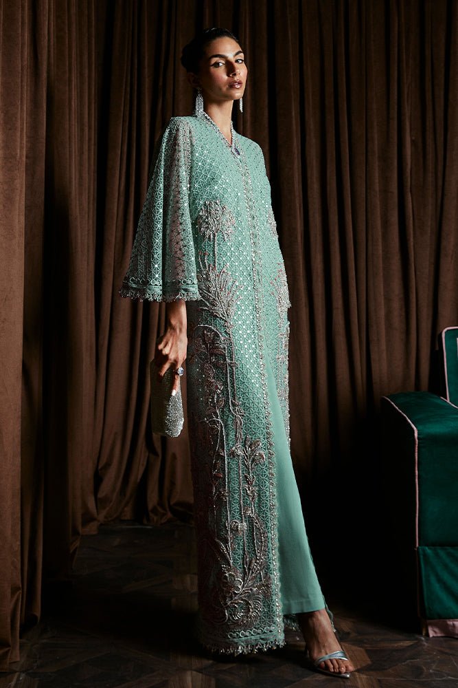 Suffuse | Luxury Pret 24 | LIVIA-Brand:Suffuse-Type:Ladies Clothes-Teal Green-Net-House of Maryam- Buy in UK, USA