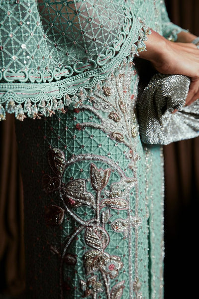 Suffuse | Luxury Pret 24 | LIVIA-Brand:Suffuse-Type:Ladies Clothes-Teal Green-Net-House of Maryam- Buy in UK, USA
