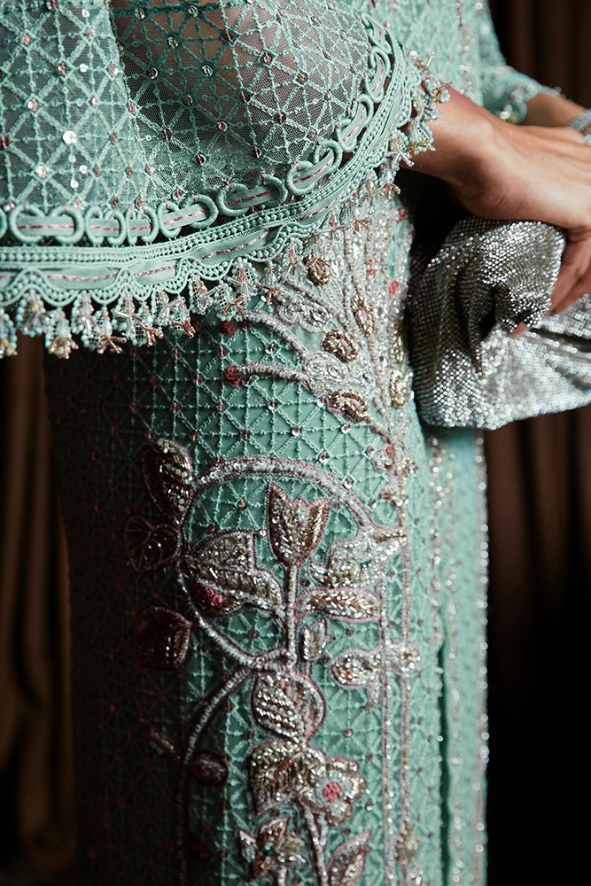 Suffuse | Luxury Pret 24 | LIVIA-Brand:Suffuse-Type:Ladies Clothes-Teal Green-Net-House of Maryam- Buy in UK, USA