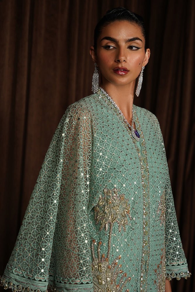 Suffuse | Luxury Pret 24 | LIVIA-Brand:Suffuse-Type:Ladies Clothes-Teal Green-Net-House of Maryam- Buy in UK, USA