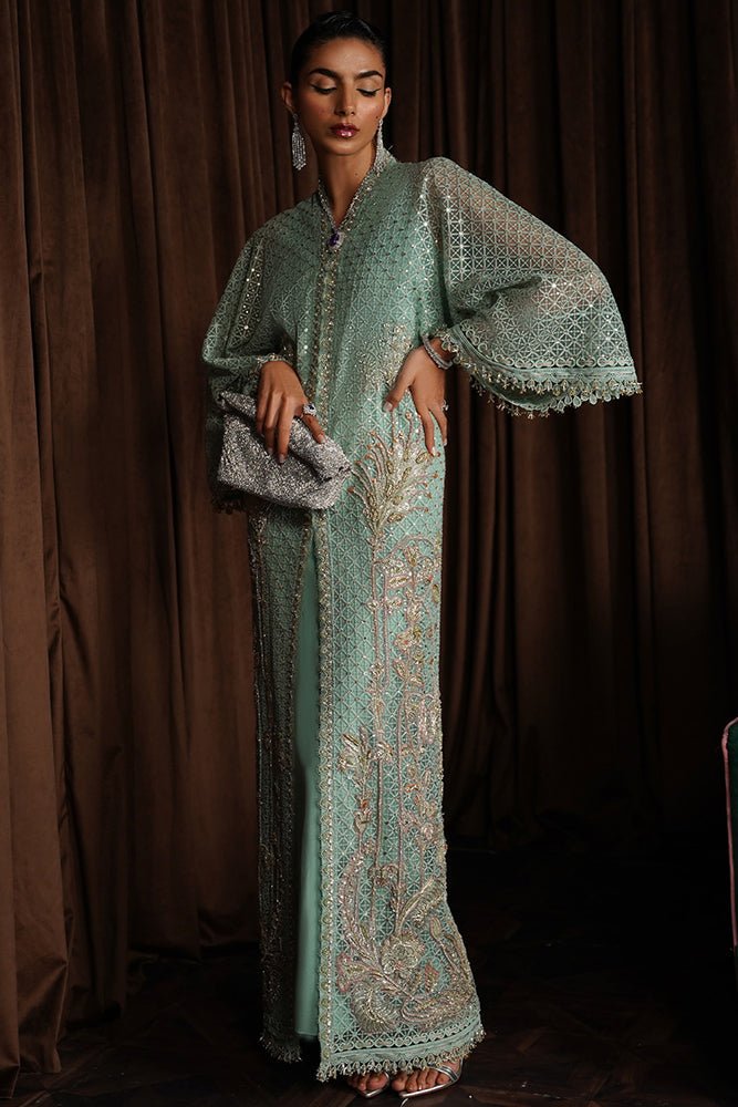 Suffuse | Luxury Pret 24 | LIVIA-Brand:Suffuse-Type:Ladies Clothes-Teal Green-Net-House of Maryam- Buy in UK, USA
