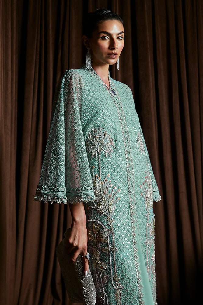 Suffuse | Luxury Pret 24 | LIVIA-Brand:Suffuse-Type:Ladies Clothes-Teal Green-Net-House of Maryam- Buy in UK, USA