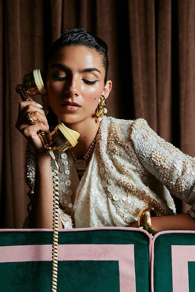 Suffuse | Luxury Pret 24 | SERENA-Brand:Suffuse-Type:Ladies Clothes-Cream-Organza-House of Maryam- Buy in UK, USA