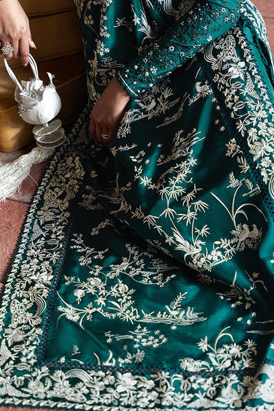 Suffuse Amarien teal green layered silk pret suit, photo 4