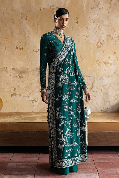 Suffuse | Silk Pret Summer 26 | AMARIEN-Brand:Suffuse-Type:Ladies Clothes-Teal Green-Silk-House of Maryam- Buy in UK, USA