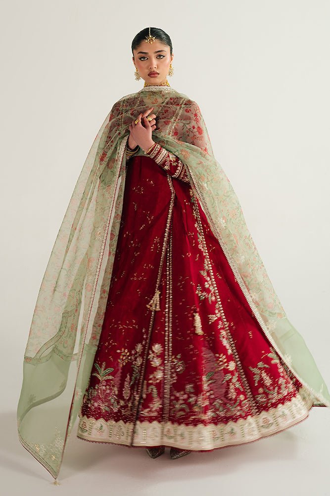Suffuse Orina rustic red angrakha pishwas set