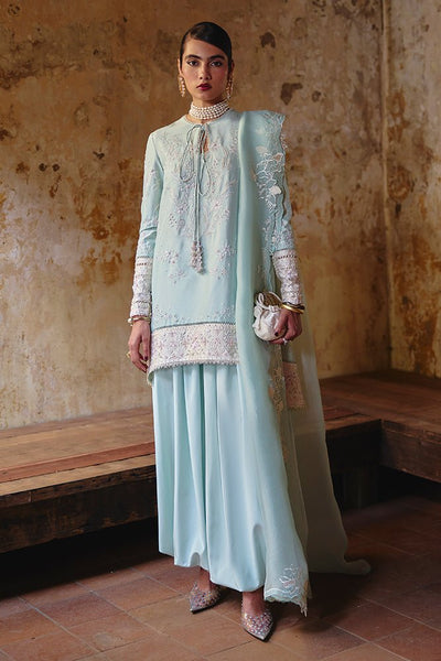 Suffuse Ourea mint green silk shirt and harem pants