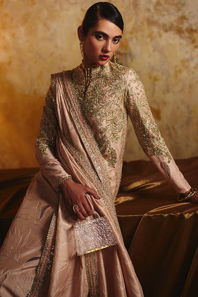 Suffuse Vareen rose gold draped silk shirt and pants, photo 2